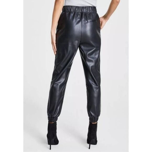 NWT INC Faux Leather Jogger Pants Black Small - Picture 4 of 13